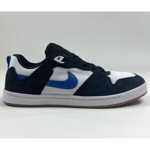Nike SB Alleyoop Men 10 Shoes Sneakers White Black Blue Skateboarding CJ0882-104